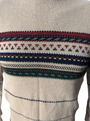 Vintage 70's men's brown striped sweater M Kennington
