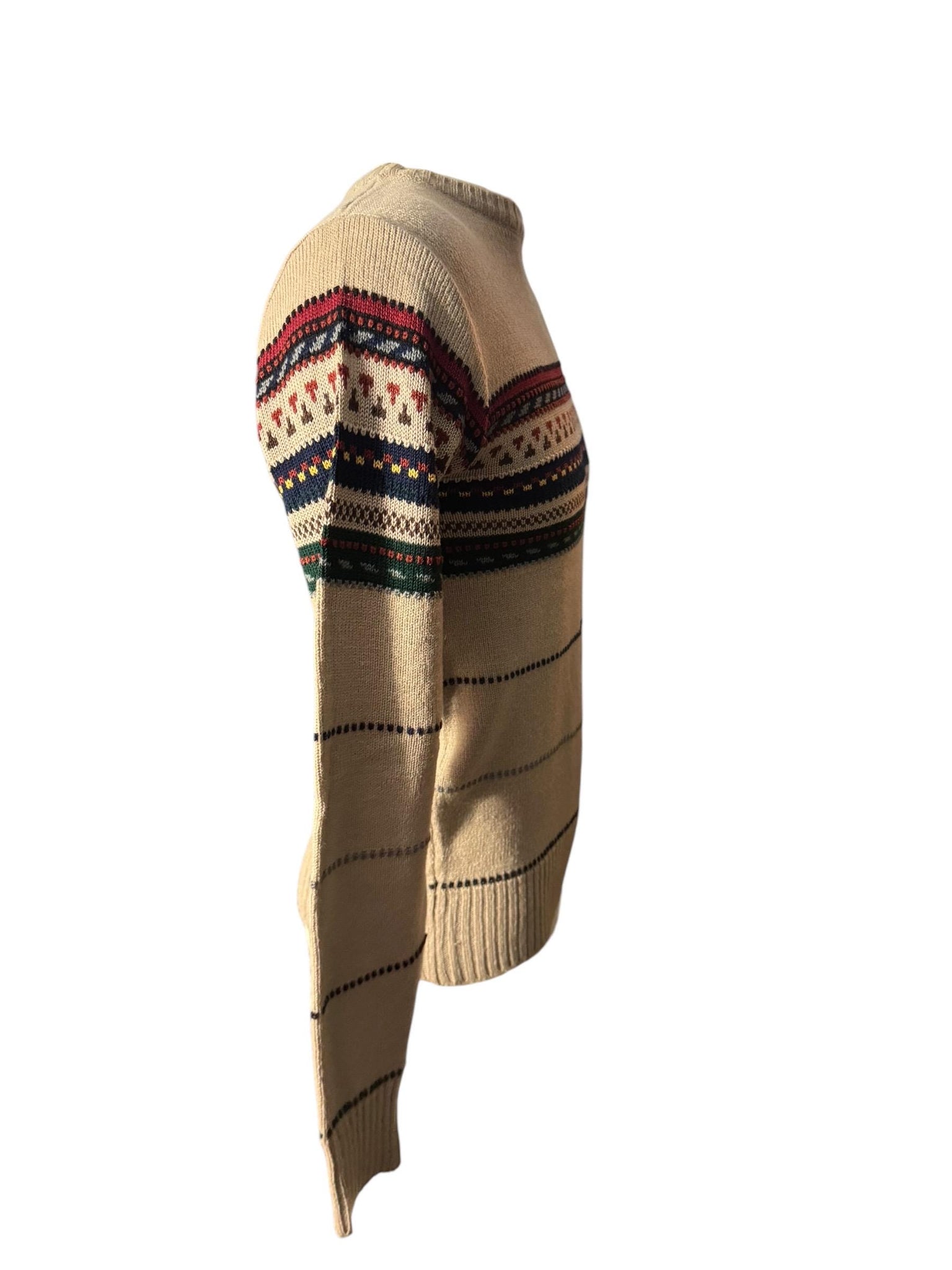 Vintage 70's men's brown striped sweater M Kennington