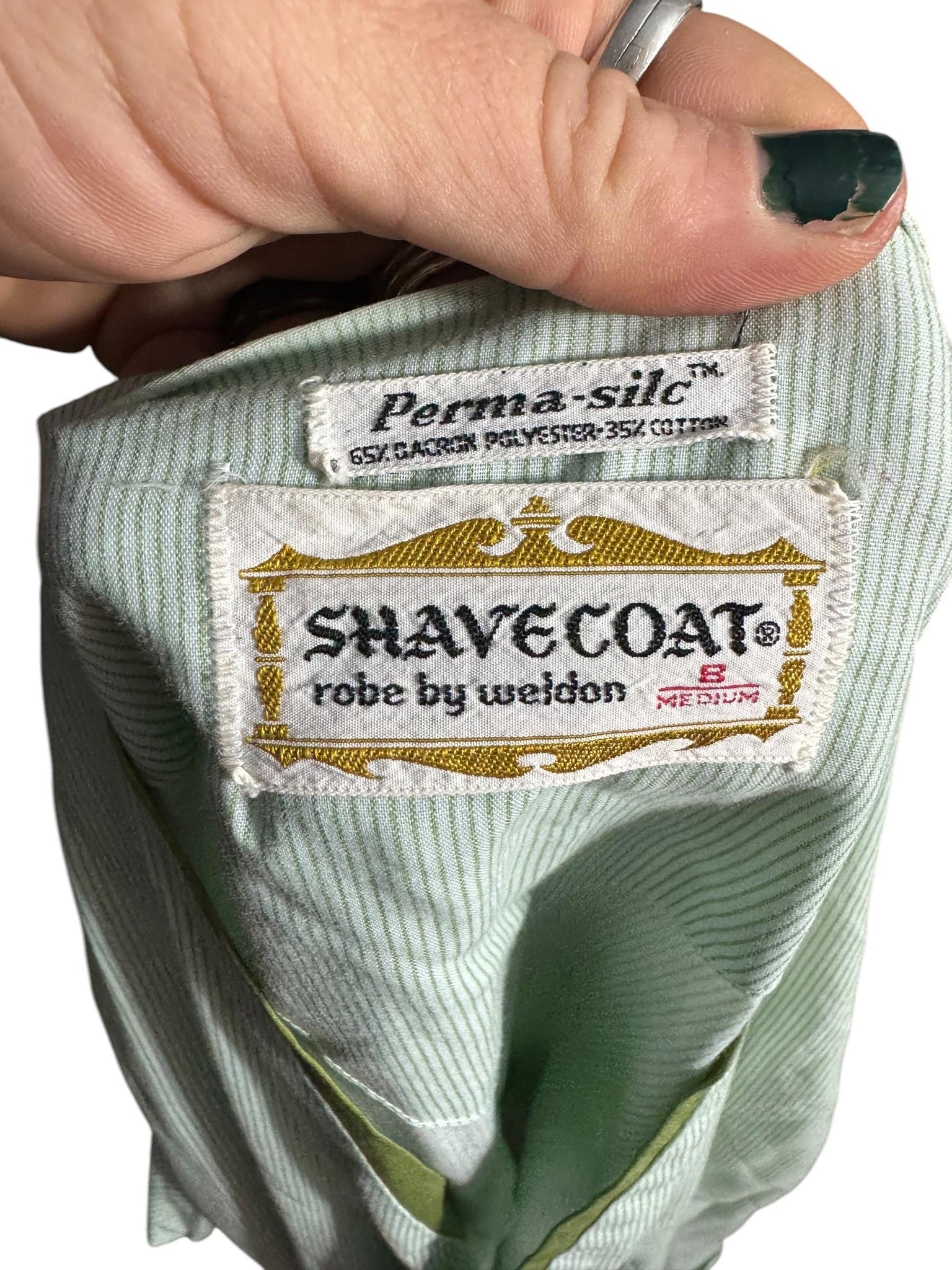 Vintage green 60’s men's shave coat M green