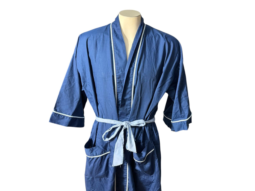 Vintage blue 70’s men's robe one size Maison Blanche