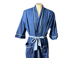 Vintage blue 70’s men's robe one size Maison Blanche