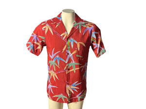 Vintage 60's 70's Hawaiian shirt S Blue Hawaii