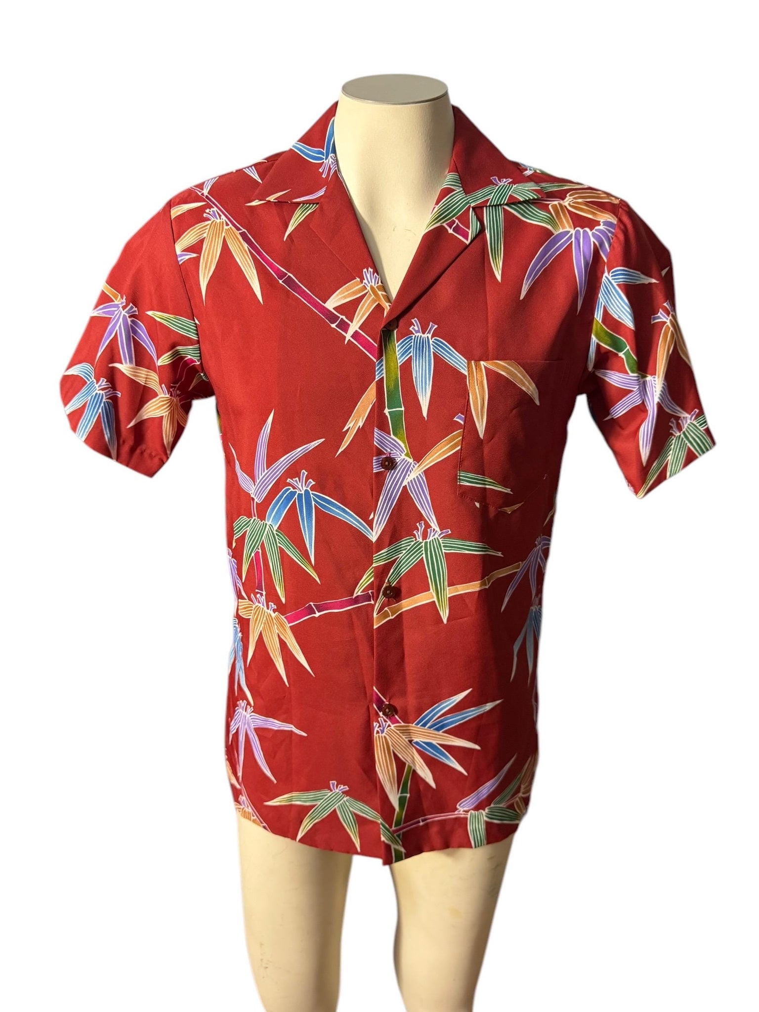Vintage 60's 70's Hawaiian shirt S Blue Hawaii