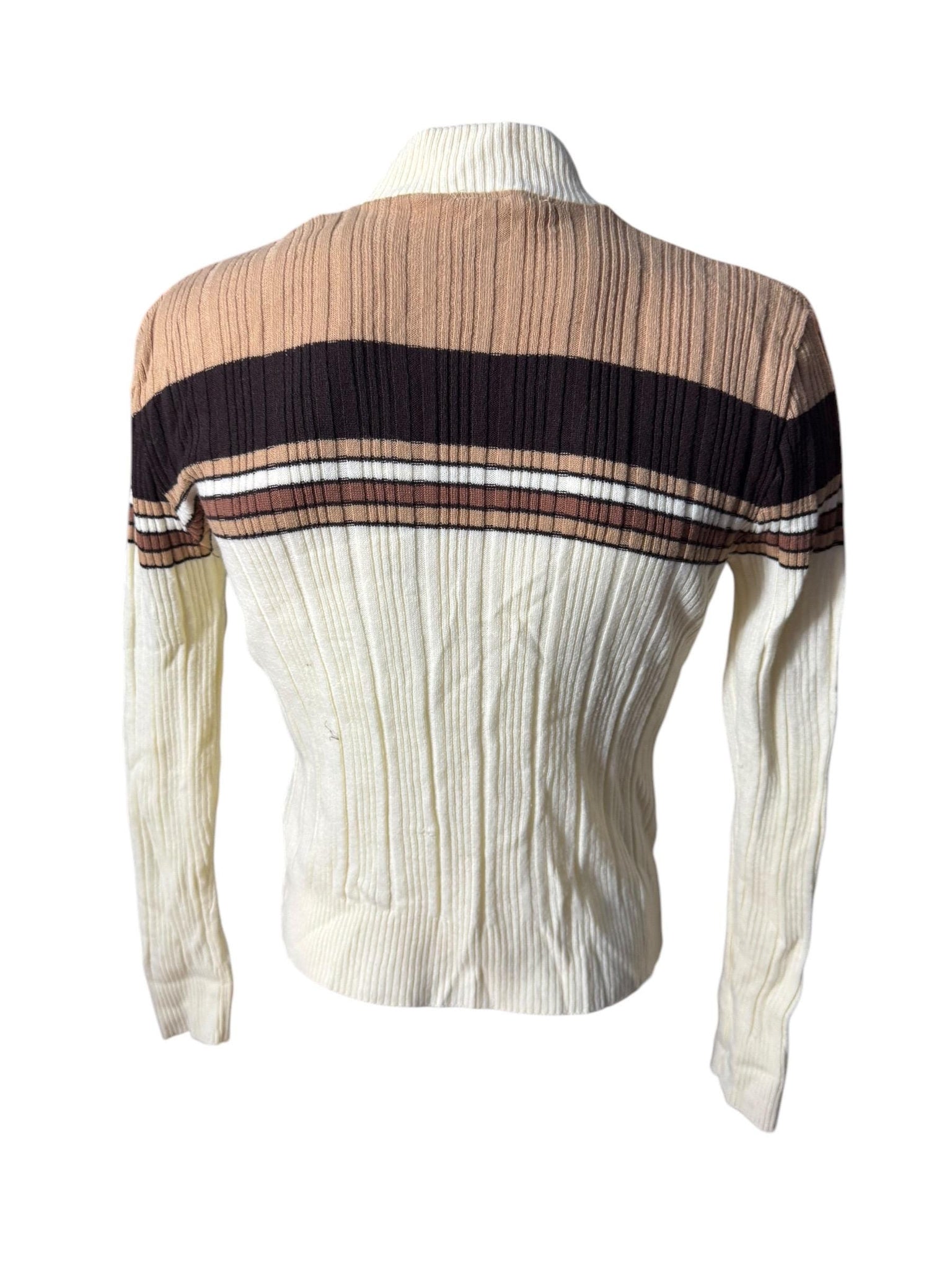 Vintage 70's men's brown striped sweater M Kennington