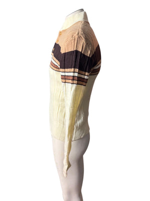 Vintage 70's men's brown striped sweater M Kennington