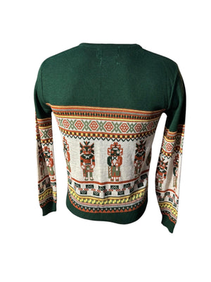 Vintage 70's men's green tribal sweater M McGregor
