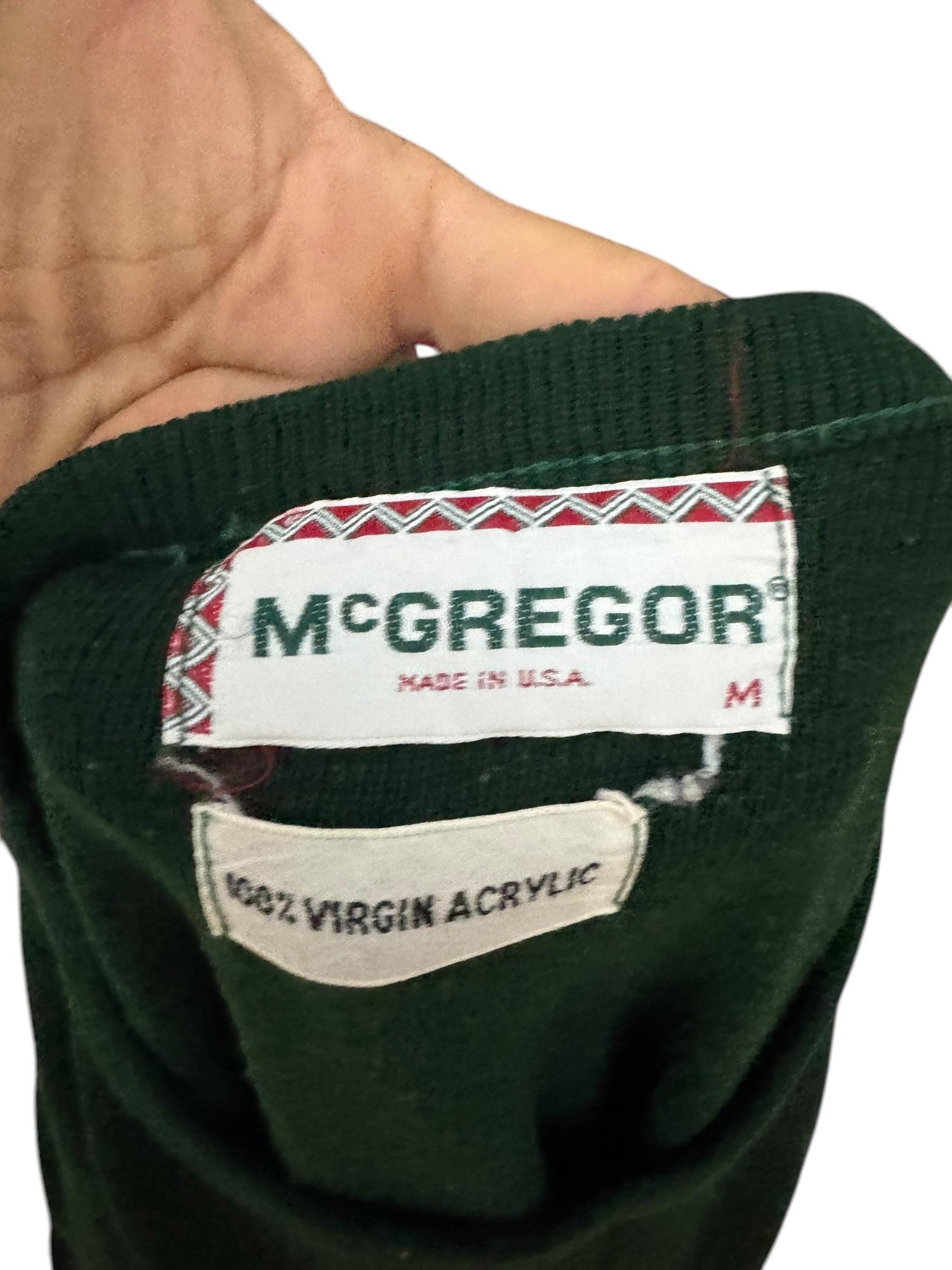 Vintage 70's men's green tribal sweater M McGregor