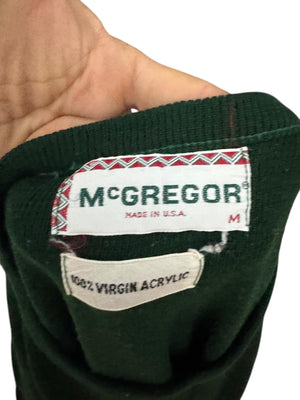 Vintage 70's men's green tribal sweater M McGregor