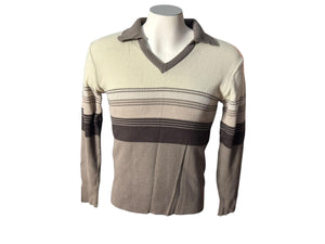 Vintage 70's men's brown striped sweater M National