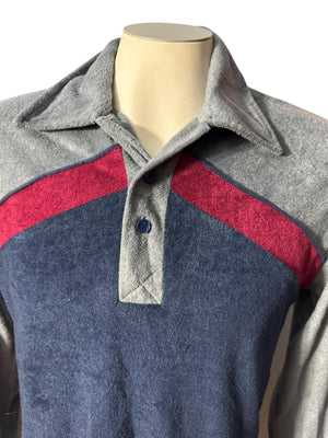 Vintage 70's men's blue terry shirt M Kennington