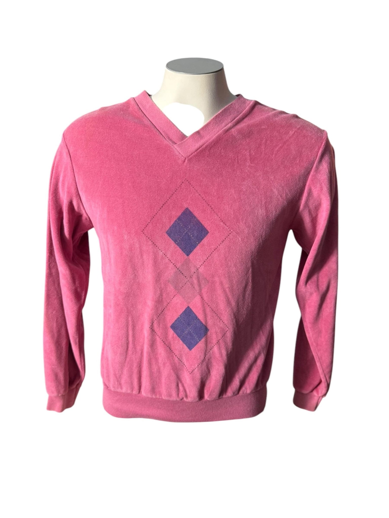 Vintage 70's men's pink terry shirt M Club Hampton