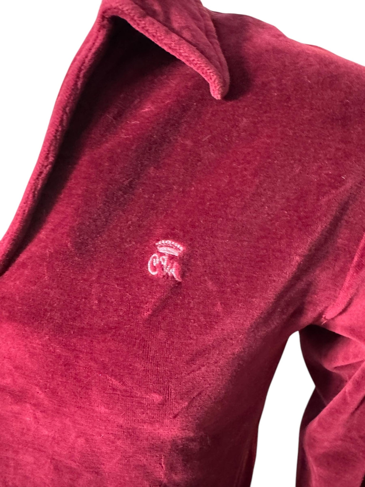 Vintage 70's men's maroon terry shirt M Countess Mara