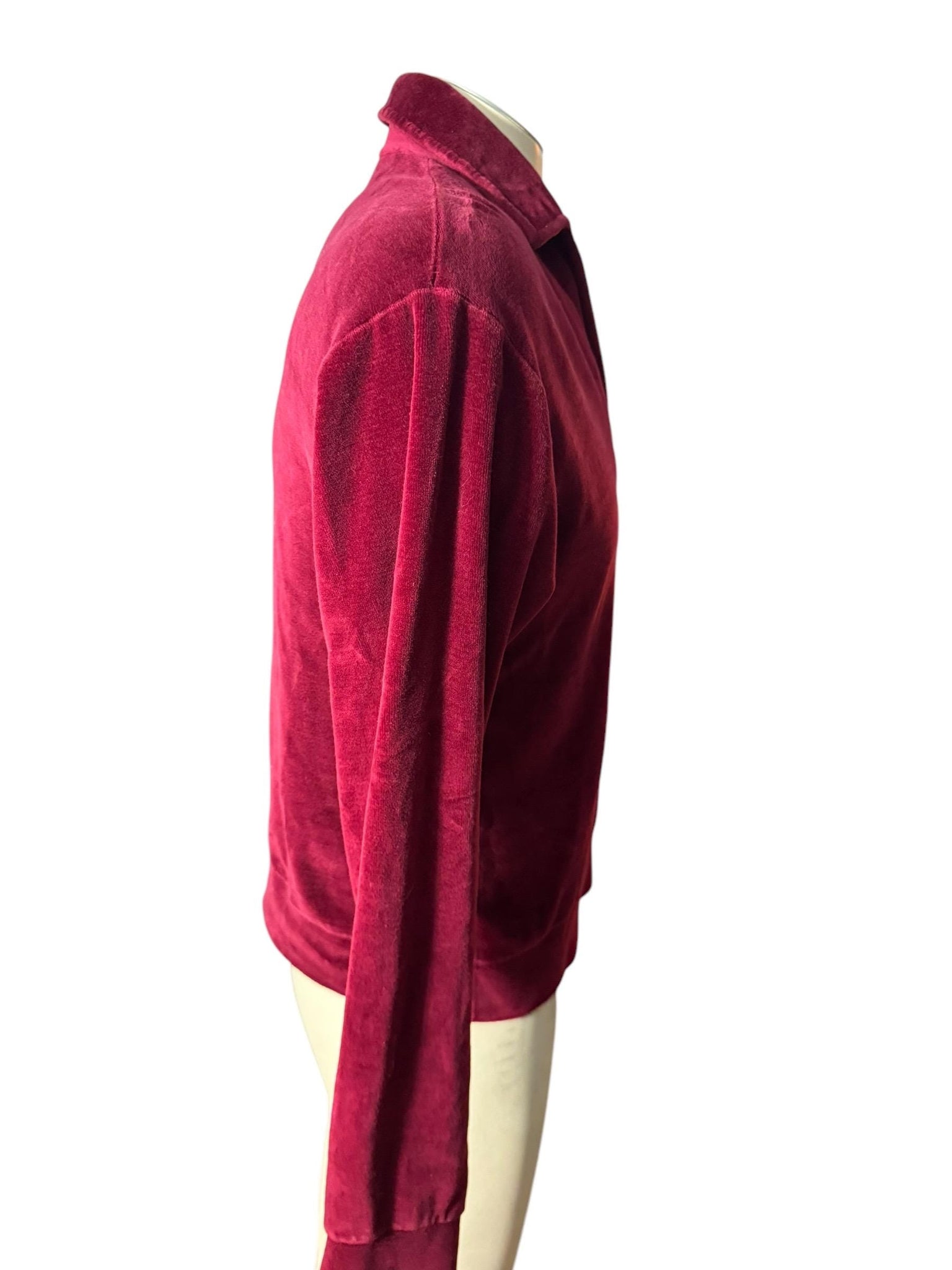 Vintage 70's men's maroon terry shirt M Countess Mara