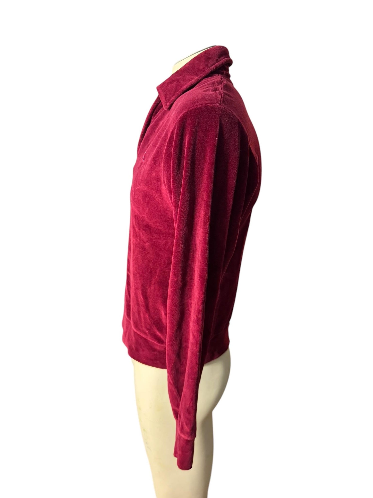 Vintage 70's men's maroon terry shirt M Countess Mara