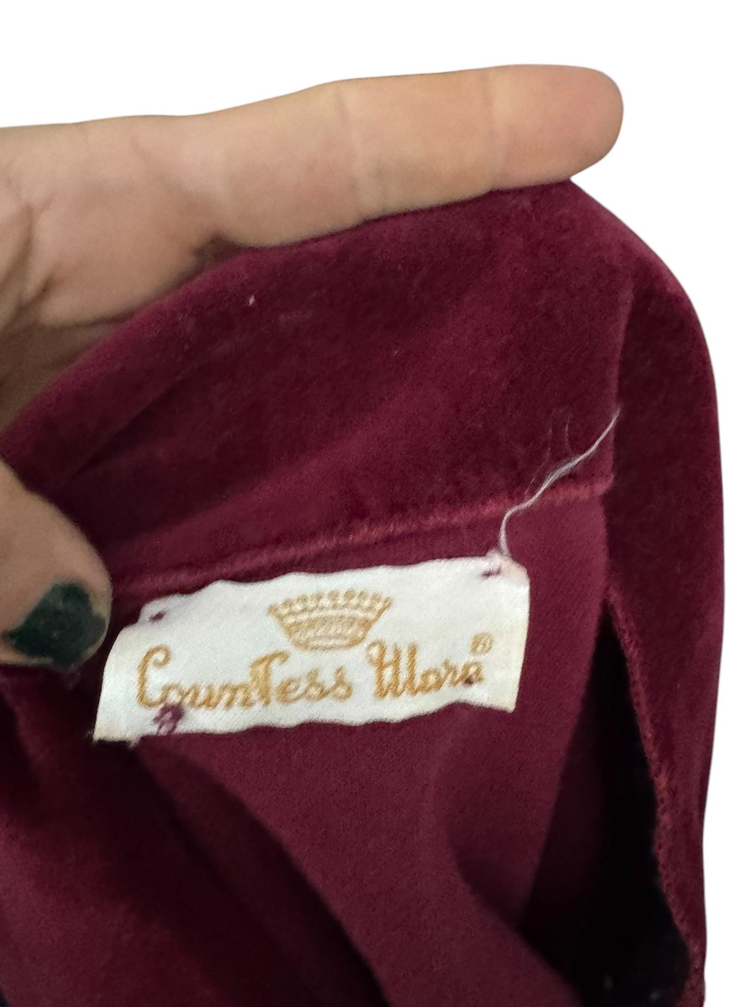 Vintage 70's men's maroon terry shirt M Countess Mara