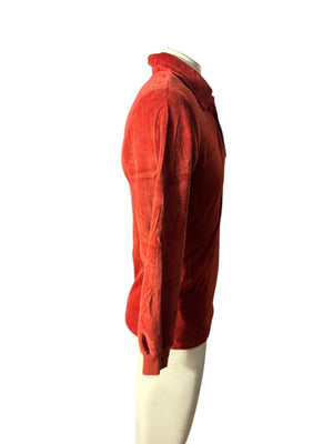 Vintage 70's men's rust terry shirt M