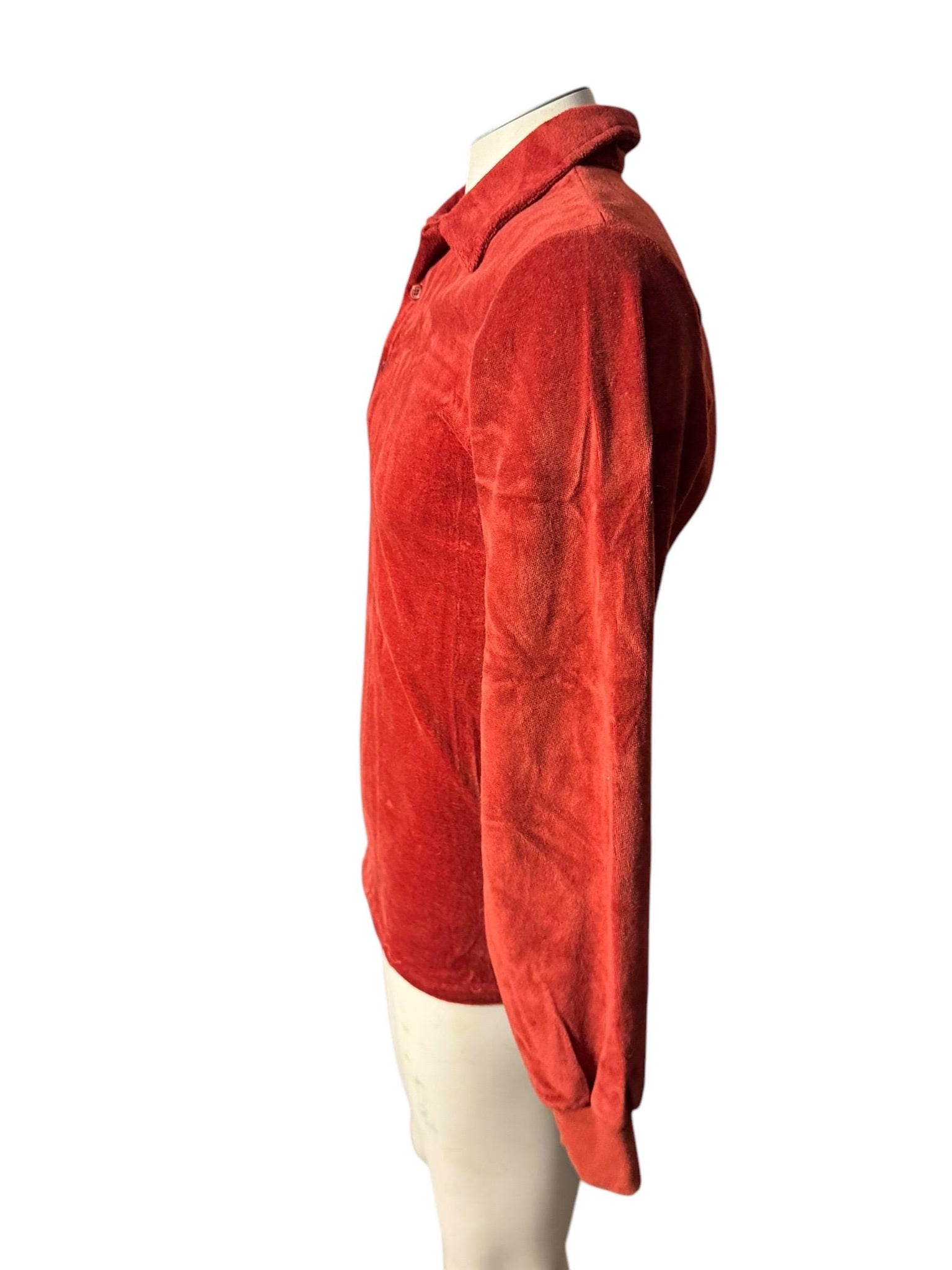 Vintage 70's men's rust terry shirt M