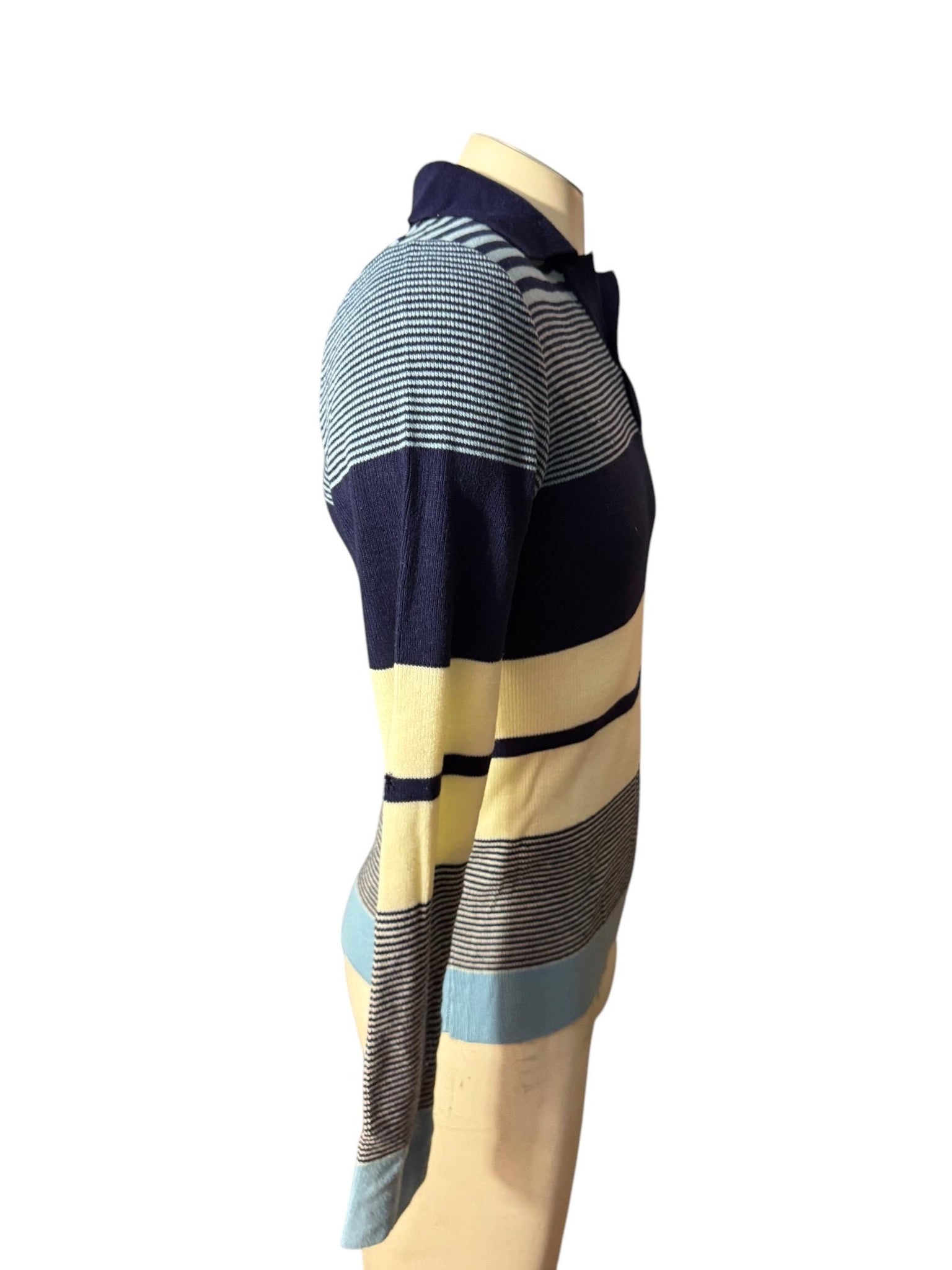 Vintage 70's men's blue striped sweater M Kings Road