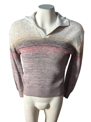 Vintage 70's men's brown striped sweater M