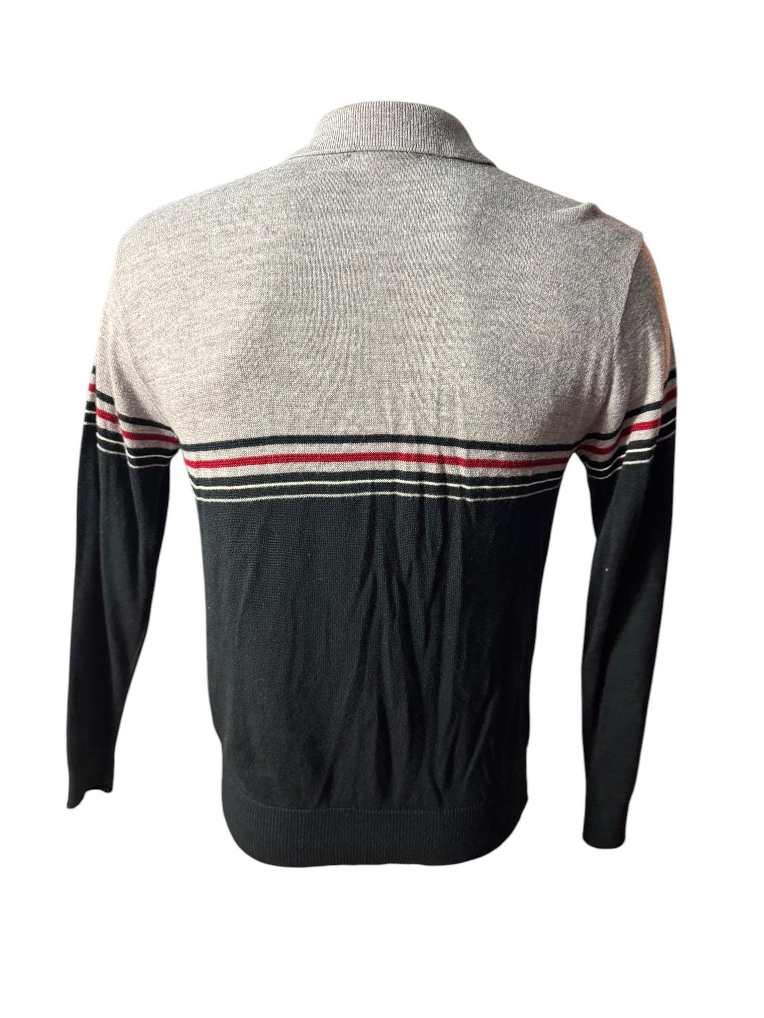 Vintage 70's men's black & gray striped sweater M Jantzen