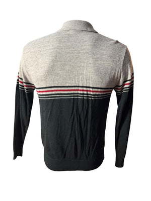 Vintage 70's men's black & gray striped sweater M Jantzen