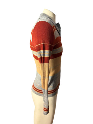 Vintage 70's men's brown striped sweater M