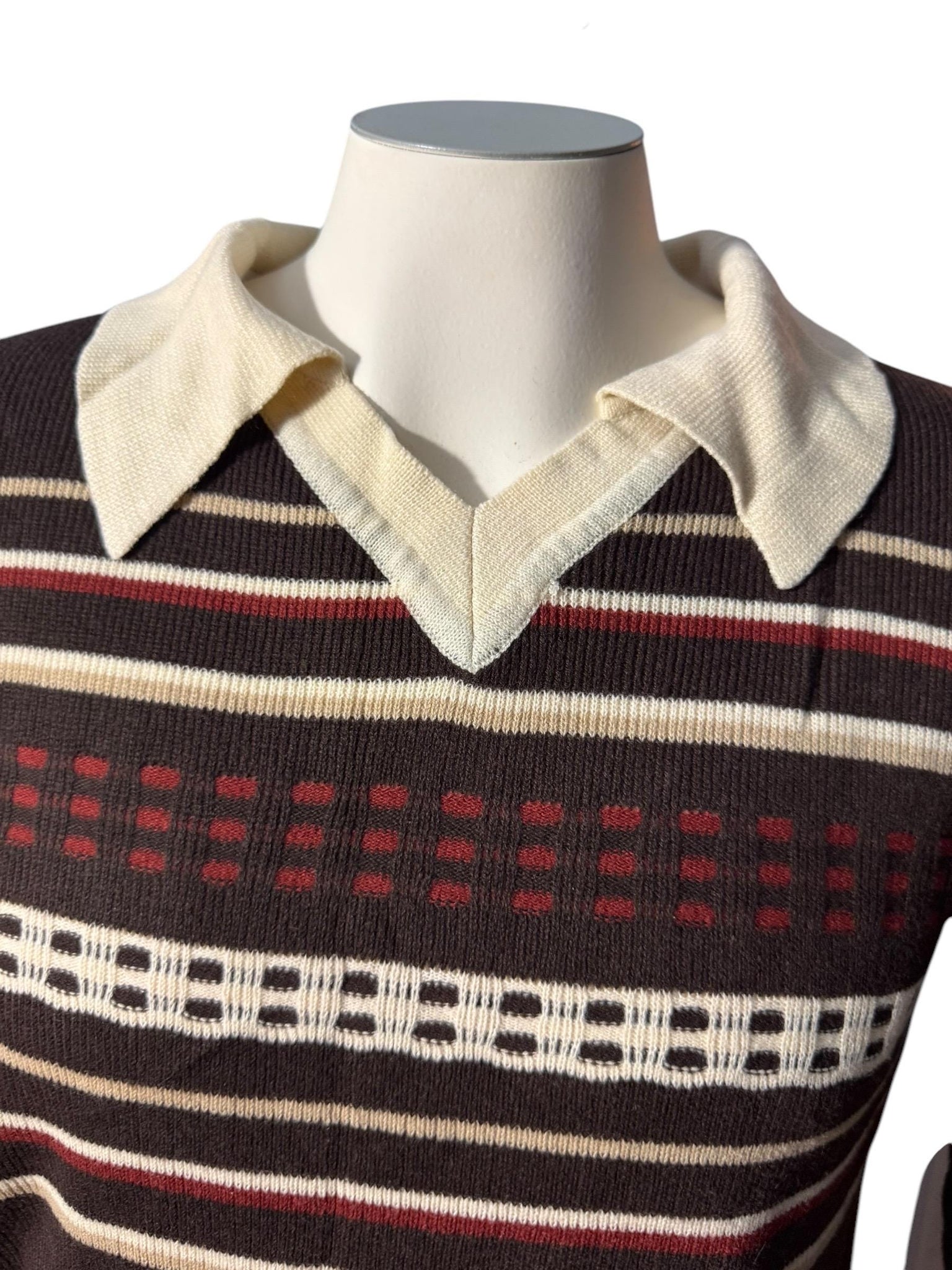 Vintage 70's men's brown striped sweater S Saturdays
