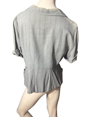 Vintage 40's gray Ladies shirt top XL