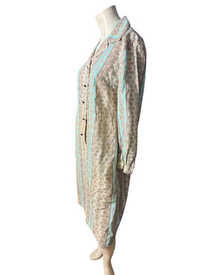 Vintage 70's pastel shirt dress L Nelly Don