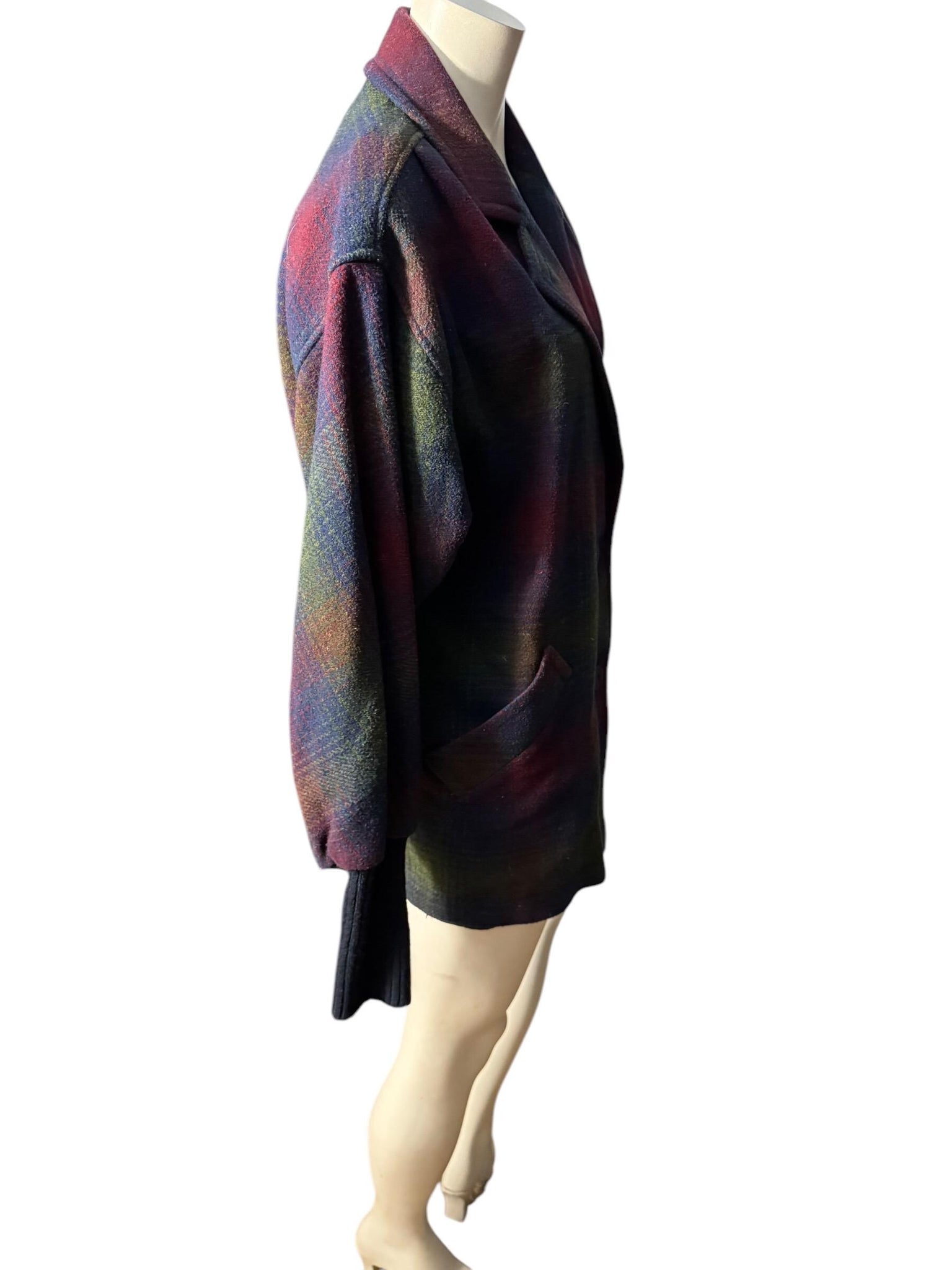 Vintage 80's plaid jacket coat L XL Miss New Yorker