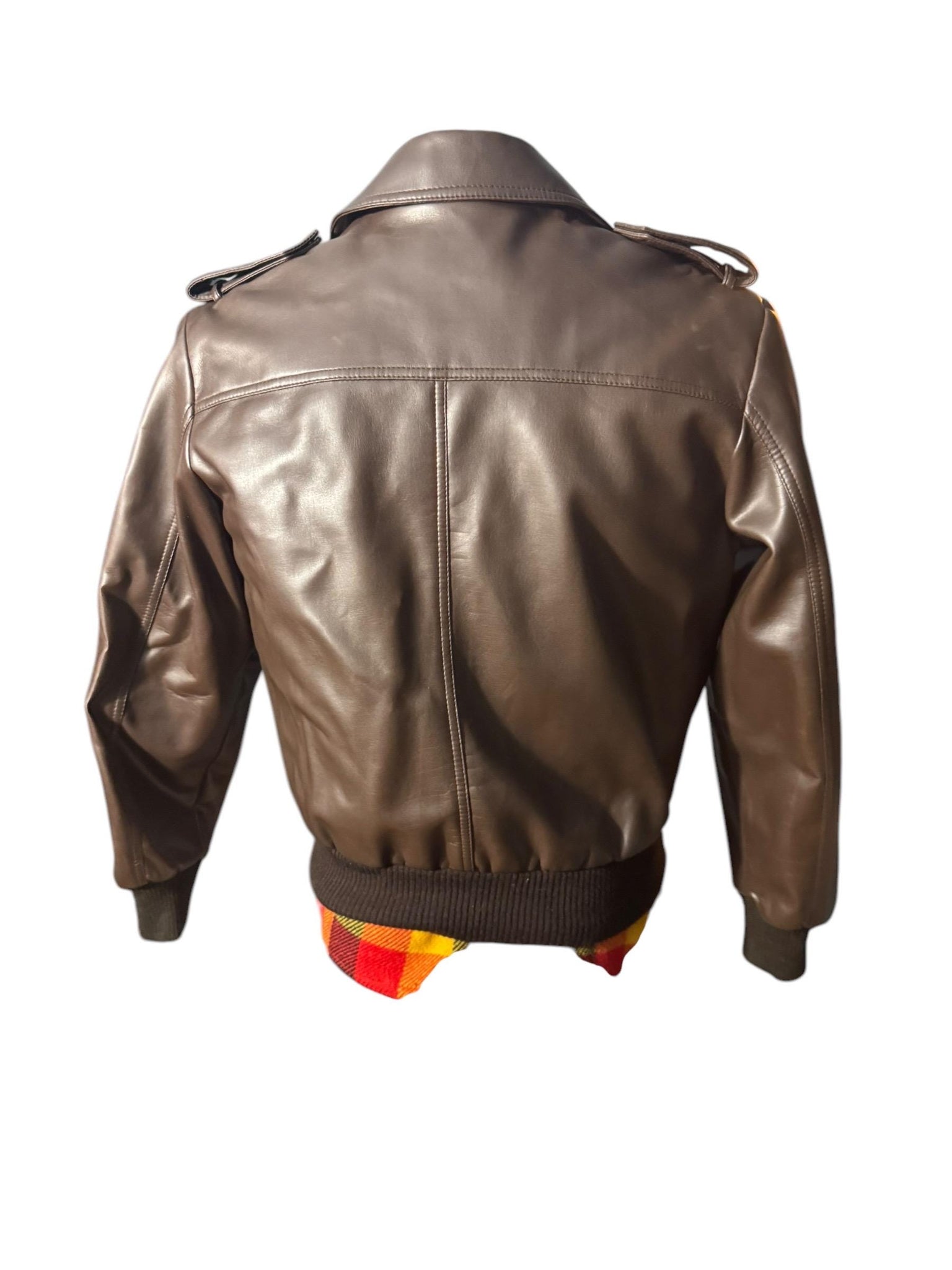 Vintage 70’s brown faux leather jacket L