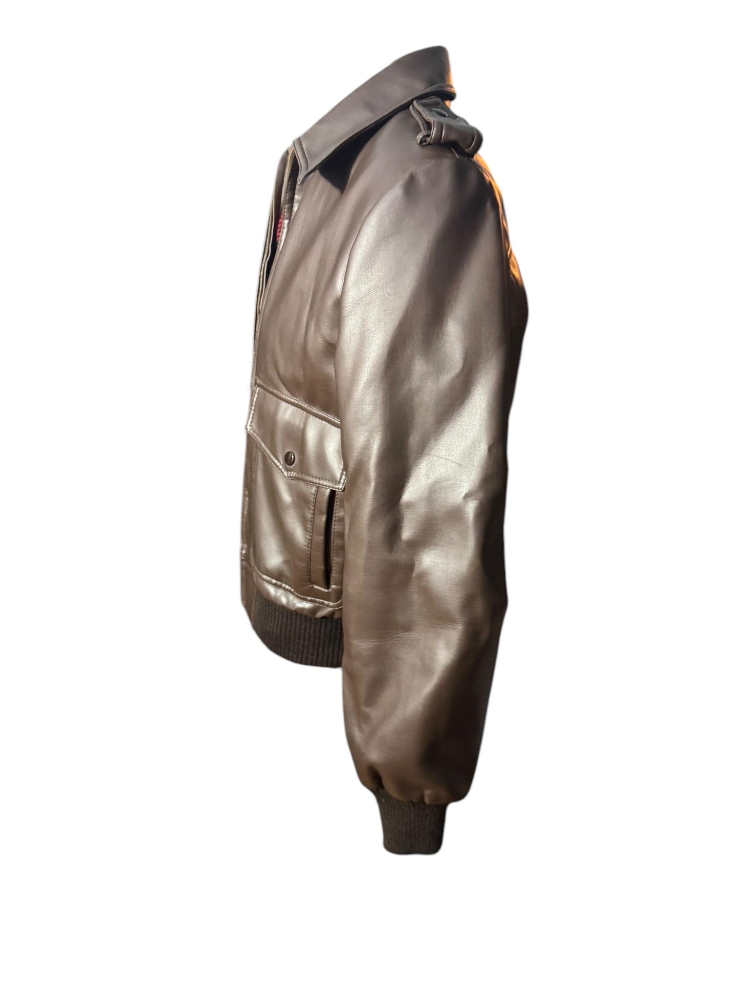 Vintage 70’s brown faux leather jacket L