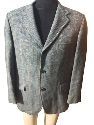 Vintage blue 70's suit jacket 42 R Clothing Showroom