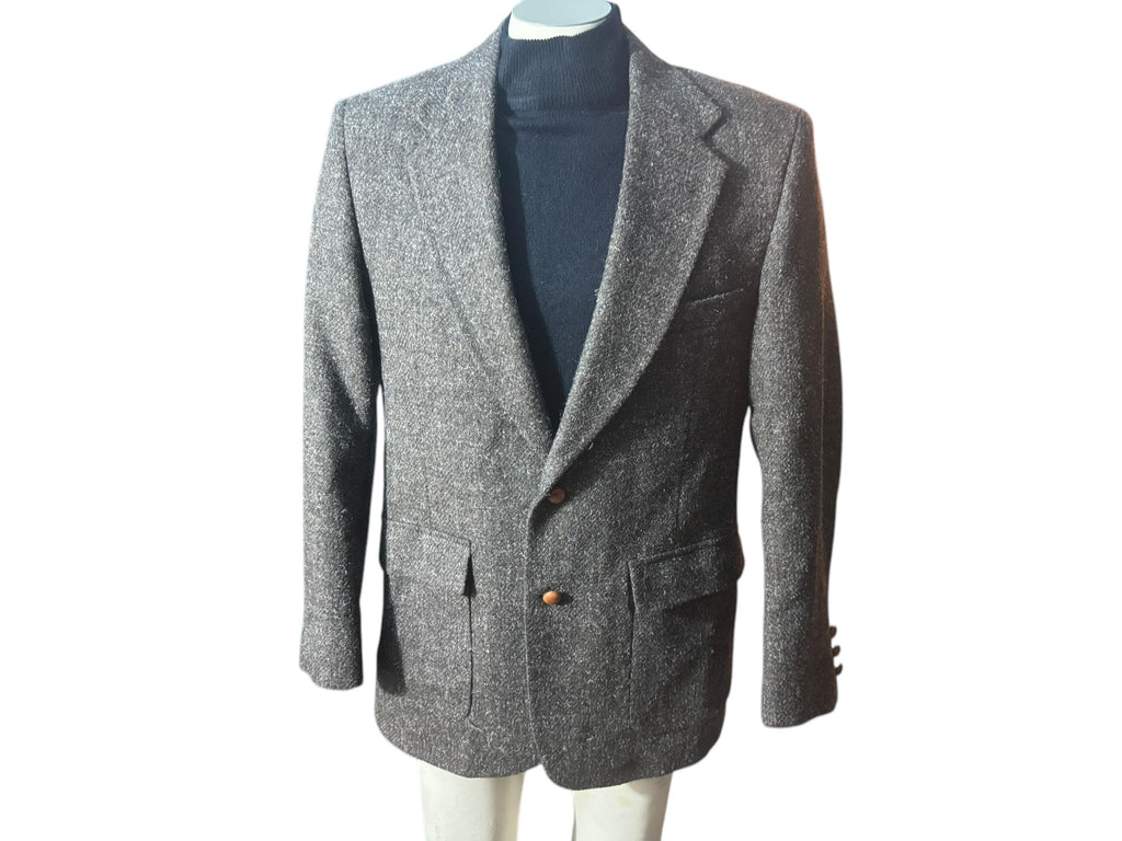 Vintage men's gray wool suit jacket 42 R Hunt Valley