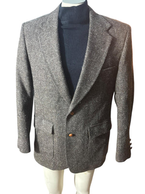 Vintage men's gray wool suit jacket 42 R Hunt Valley
