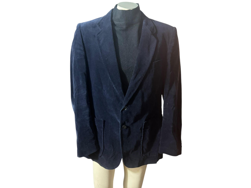 Vintage ultra blue velvet men's suit jacket 44 R Barrage