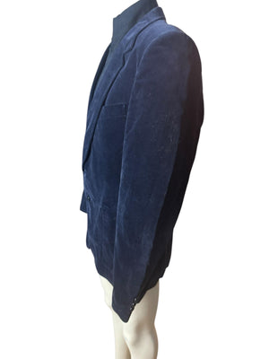 Vintage ultra blue velvet men's suit jacket 44 R Barrage