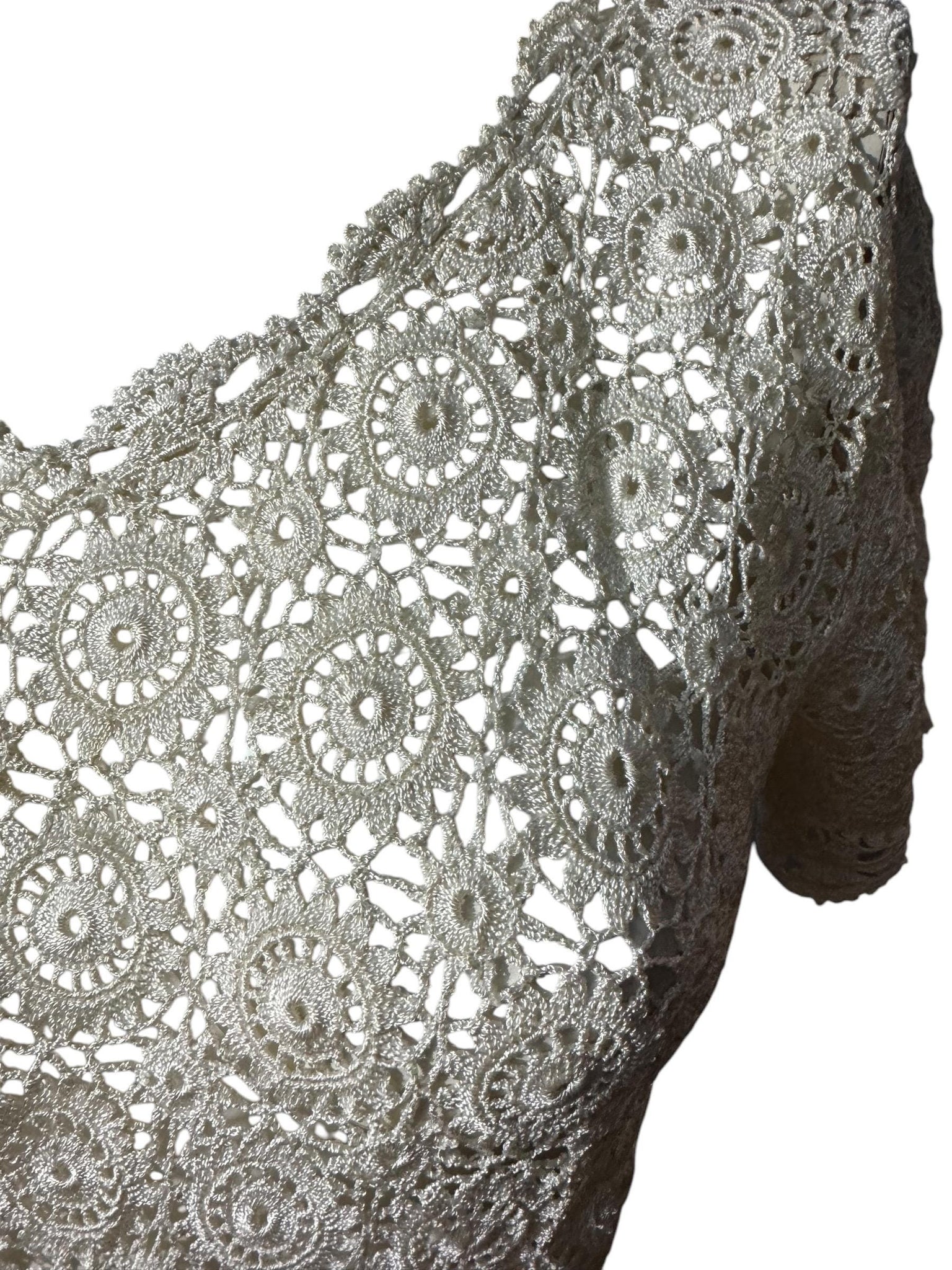 Vintage 70's hand crochet top shirt M