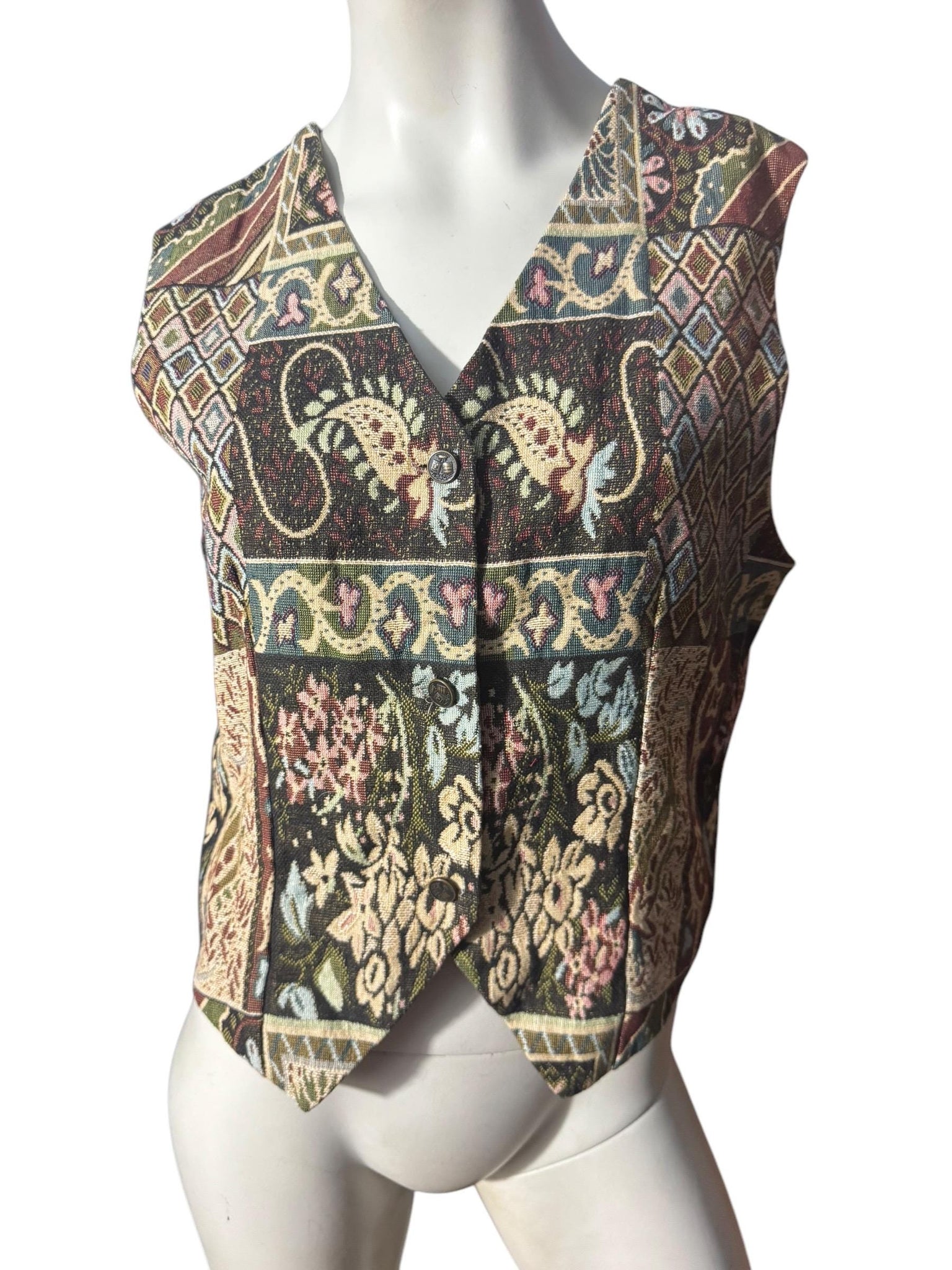 Vintage 80's woven vest sz M L
