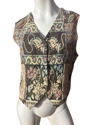 Vintage 80's woven vest sz M L