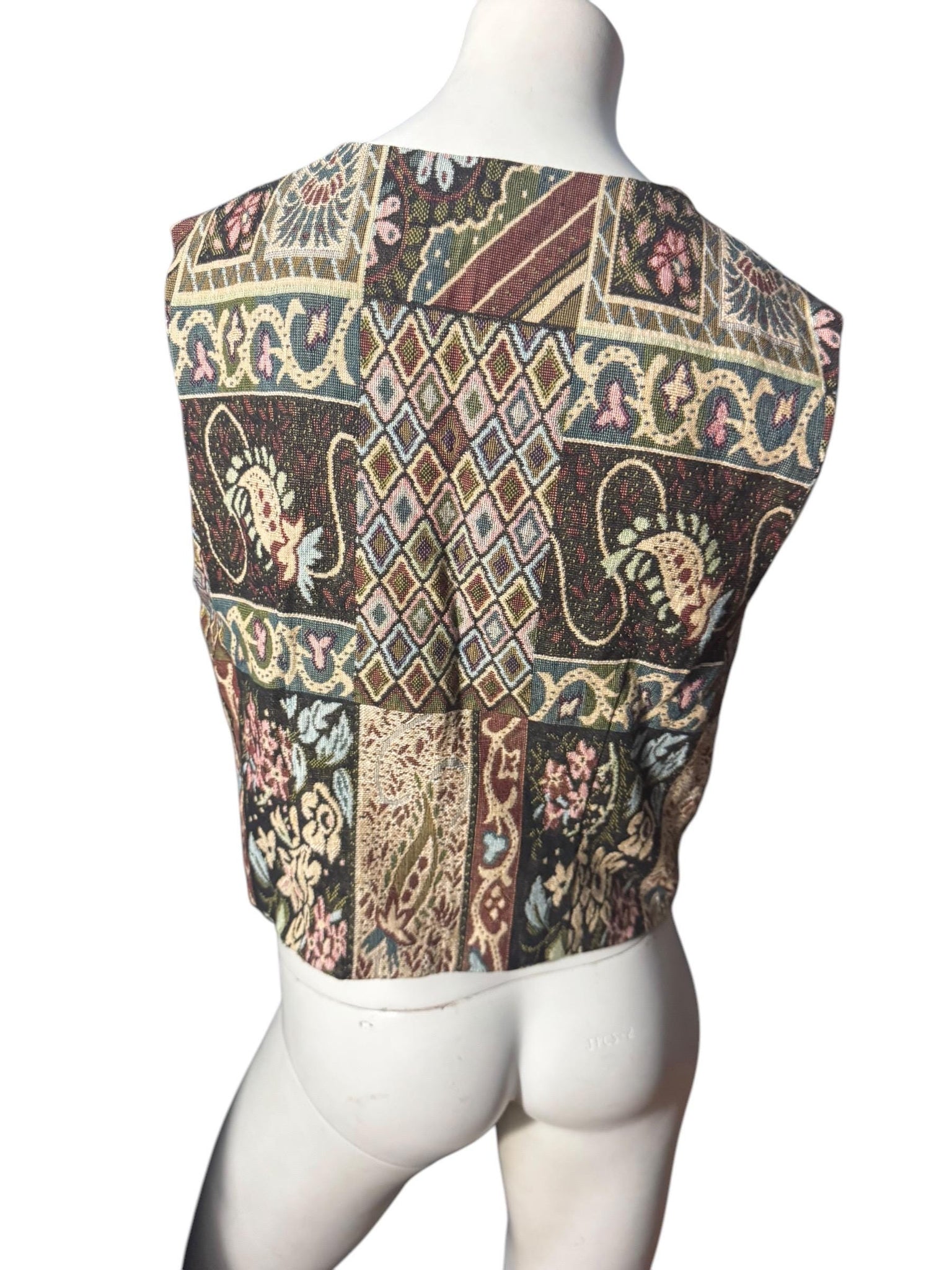 Vintage 80's woven vest sz M L