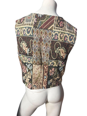 Vintage 80's woven vest sz M L