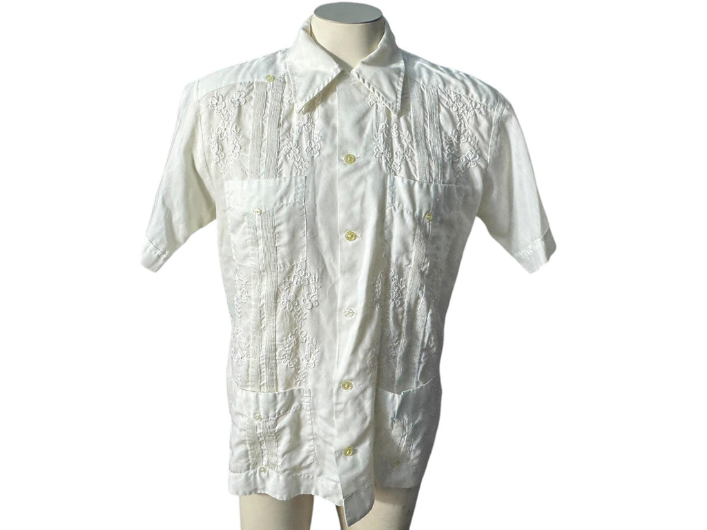 Vintage 70's Luzon white embroidered shirt S