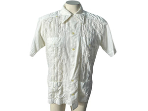 Vintage 70's Luzon white embroidered shirt S