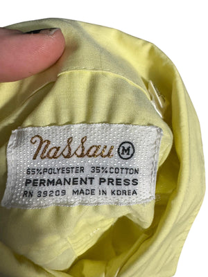 Vintage men's Nassau yellow mexican wedding shirt M