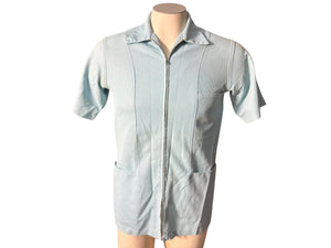 Vintage 70's blue zip shirt leisure shirt S Mr Barco