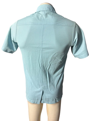 Vintage 70's blue zip shirt leisure shirt S Mr Barco
