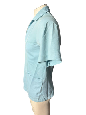 Vintage 70's blue zip shirt leisure shirt S Mr Barco