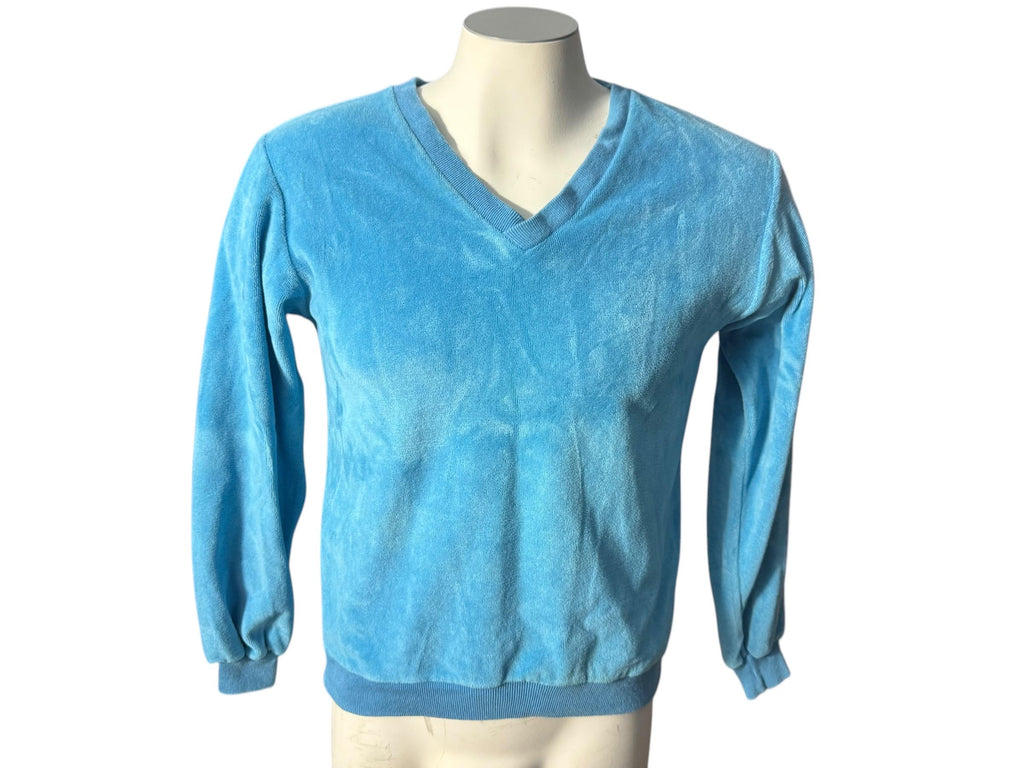 Vintage 70's men's blue velour shirt M JCPenney