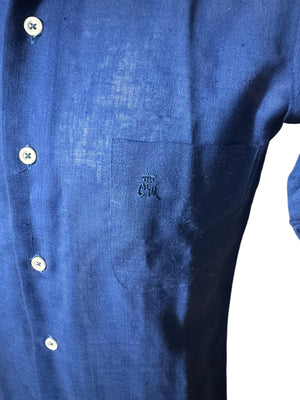 Vintage 70's blue men's shirt S Countess Mara